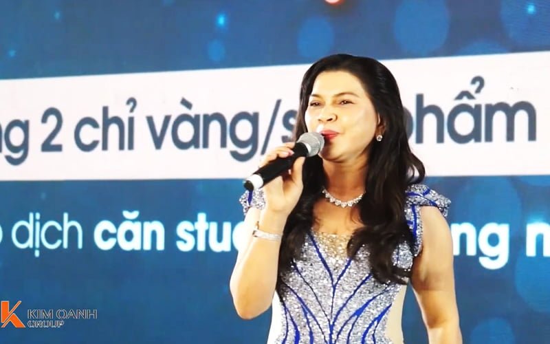 Bà Kim Oanh chia sẻ tại sự kiện mở bán Legacy Prime Thuận An Bình Dương hôm 25-09-2022